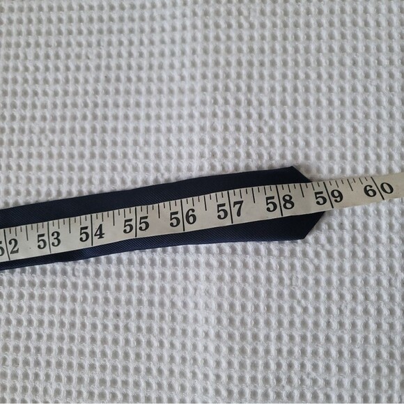 Tommy Hilfiger Mens Blue a Yellow Diagonal Stripe Pattern Neck Tie - Picture 7 of 8